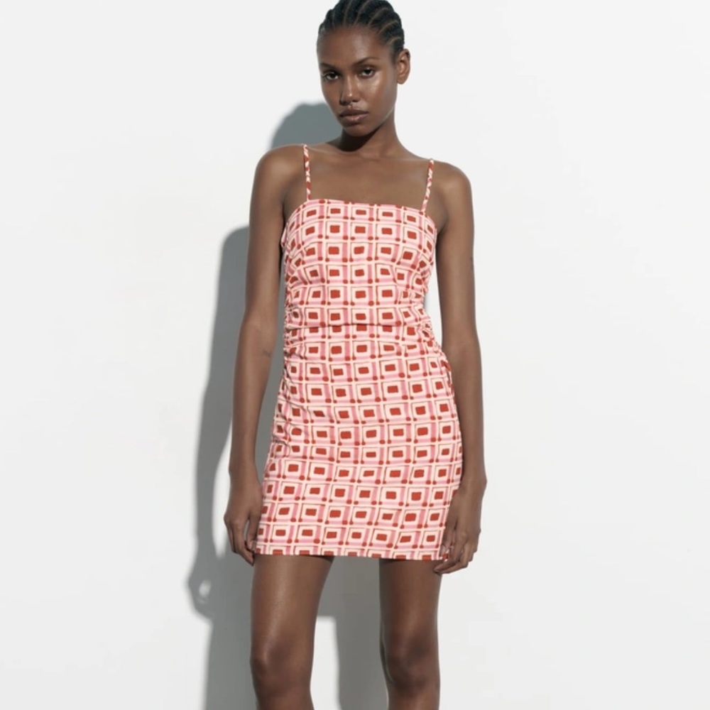Printed linen Zara dress